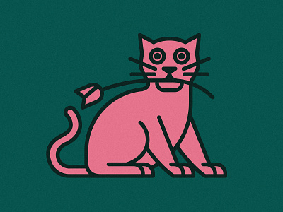 Cat | Animal House pt. VII animal animals cat cats design flower flowers graphicdesign green icon icons illustration kitten kitty line monoline pink plant plants rose