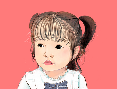 A little girl of Trinh brother digitalart giang rùa illustration portrait tthgiang.2603