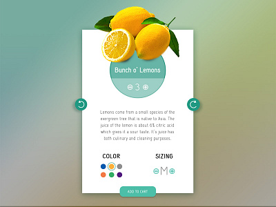 Bunch o' Lemons UI buy cart dailyui design e commerce food graphic design interface ui