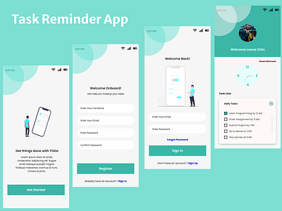 Task Reminder App app design ui