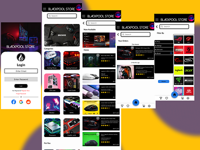 Blackpool Gaming E-commerce App 1 app design ui ux