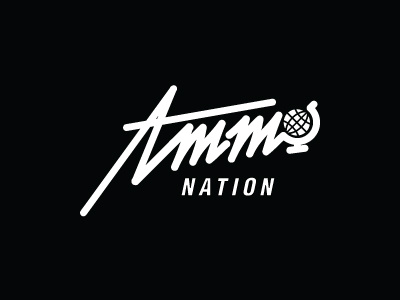 Brand Identity - Ammo Nation Logo brand brand identity branding handlettering logo logotype minimal monochrome script typography