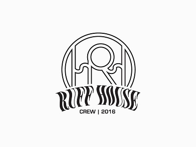 Ruffhouse Crew branding dance music drum and bass electronic geometric house logo logotype minimal typography wavvy wavy