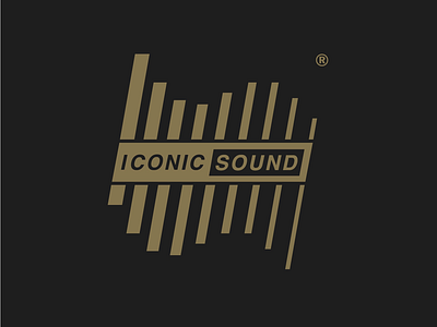 “ICONIC SOUND” - MUSIC PRODUCTION COMPANY LOGO black branding clean design gold graphic design logo minimal modern music rap typography