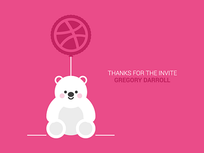 Thanks balloon bear cute flat gift pink thanks vector