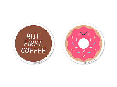 Match #1 coffee cute donut doughnut flat sprinkles sticker vector