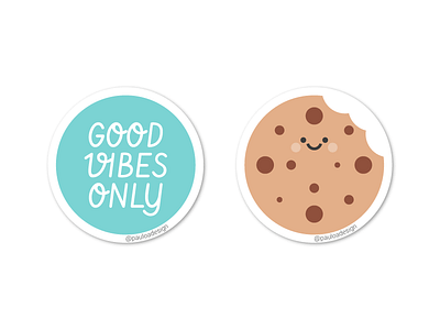 Match #3 chocolate cookie cute flat good vibes sticker vector