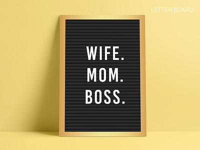 Letter Board - Boss black cute fancy flat greeting card letter board mom mother mothers day vector