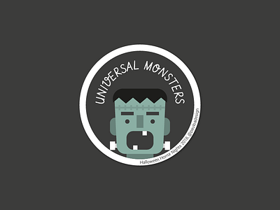 Universal Monsters Sticker cute flat frankenstein halloween monster monsters scream sticker vector