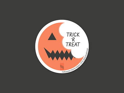 Trick R' Treat Sticker candy cute flat halloween horror lollipop sam sticker trick or treat vector