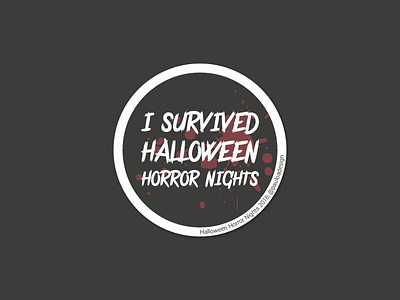 I Survived Sticker blood flat halloween sticker survivor universal studios vector