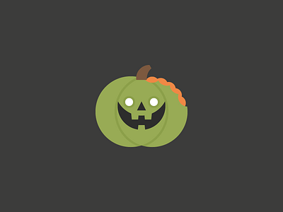 The Walking Pumpkin brain cute flat halloween pumpkin the walking dead twd vectober vector zombie