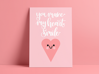 Cute Valentine Card 4 cards cute face flat greeting cards happy heart love pink valentine valentines day vector