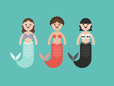 Marmay wave 1 classic cute dark flat latin mermaid mermay vector