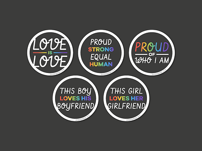 Happy Pride! cute design flat gay lesbian lgbt love love is love pride quote rainbow sticker vector