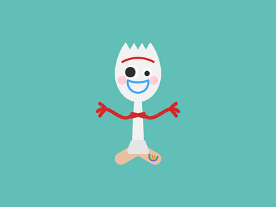 Forky cute disney flat forky pixar rainbow toy story toy story 4 vector