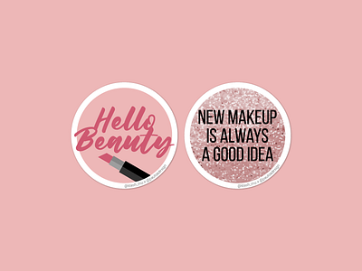 Random Stickers 2 beauty cute flat lipstick makeup slash sticker vector