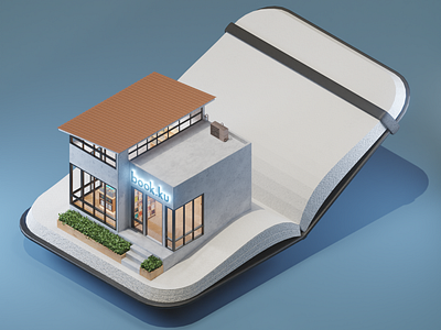 Book Store - Book.ku 3d 3d blender b3d blender illustration isometric