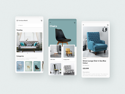 Modern furniture e-commerce concept app android app design e commerce ecommerce figma furniture furniture shop ios iphone minimal mobile mobile app mobile design online shop product design shopping ui ui design ux