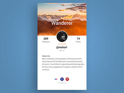 User Profile 006 dailyui photography profile user profile