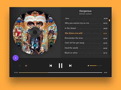 Music Player 009 dailyui jackson michael music player ui