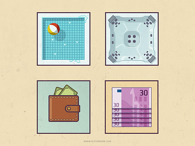 Travel-theme infographic elements #2 bank element infographic jacuzzi money note pool swimming wallett