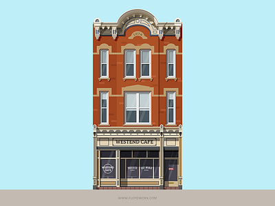 House #3-2 brooklyn brownstone building cafe downtown flat flat design home house illustration shadow suburbs