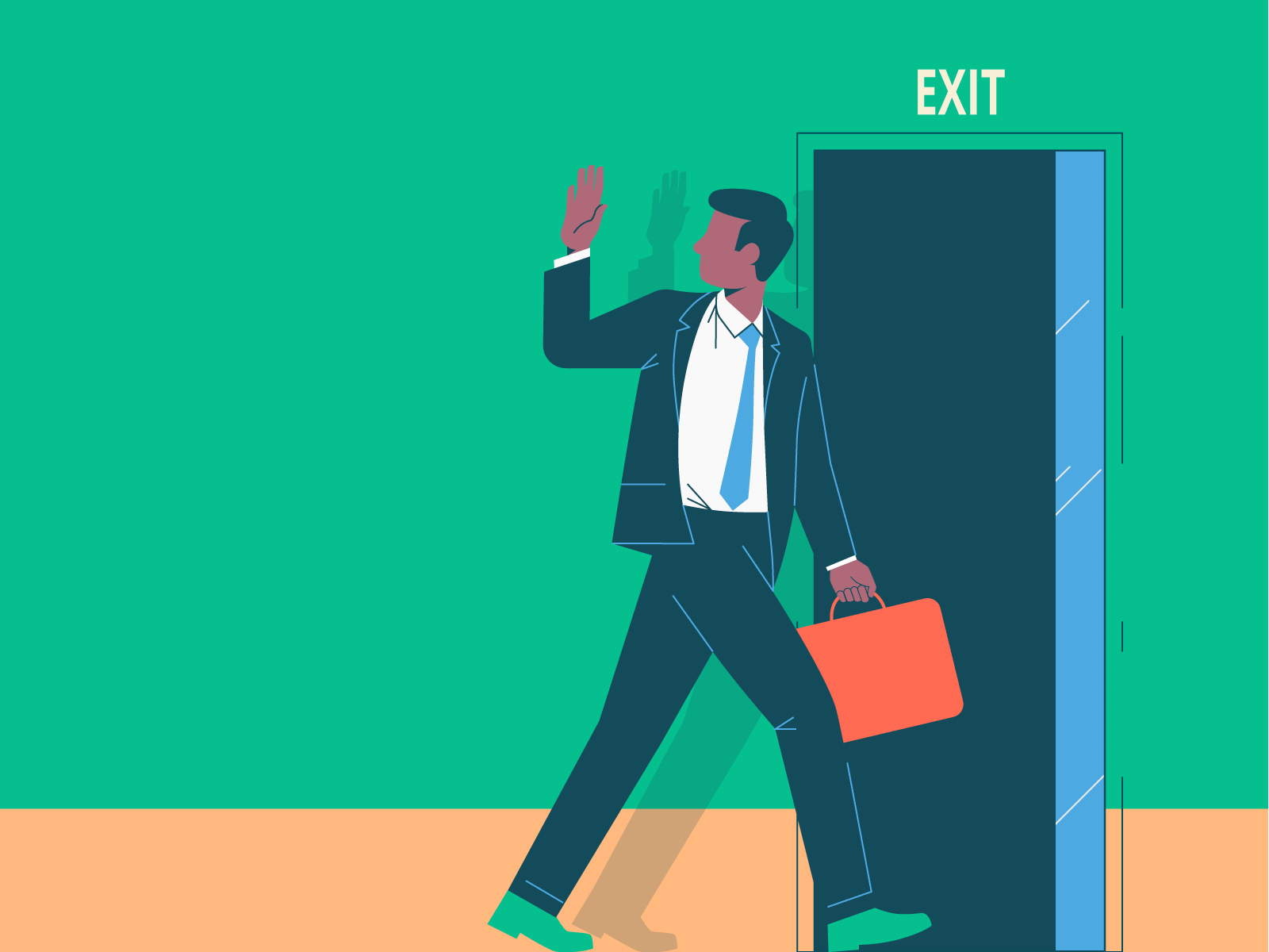 Elements of an infographic about leaving your job