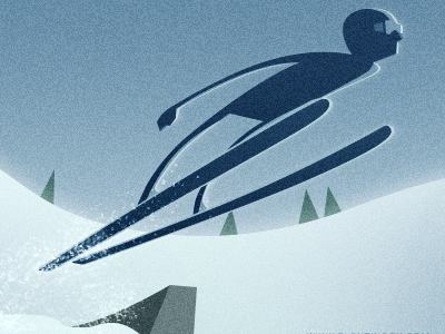 Ski jump character cover facebook illustration jump ski sochi winter