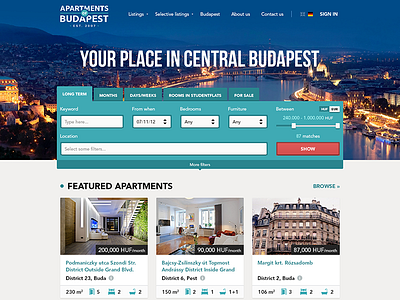 Apartments of Budapest website apartments budapest flat home rental search