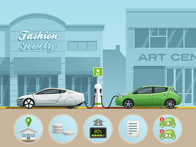 Electric car - infographic element #2 car charge electric infographic infographics recharge vehicle
