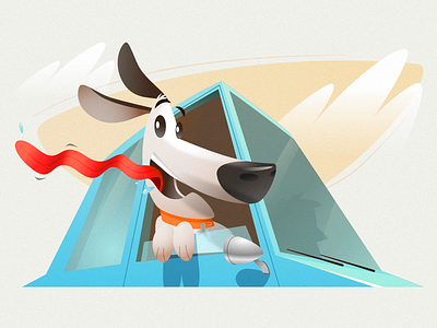 Driving - elements blog car character crash design dog drive illustration infographic post seat vector