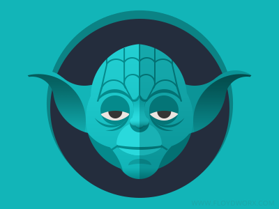 Yoda - infographic element character face flat green illustration jedi master portrait star wars yoda
