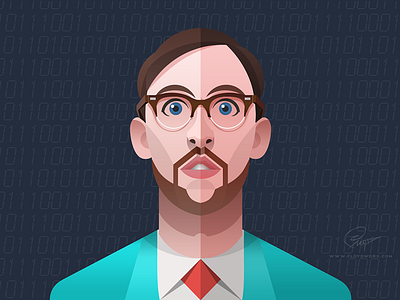 Dude - infographic element character design dude face flat glasses guy head illustration man portrait surprise