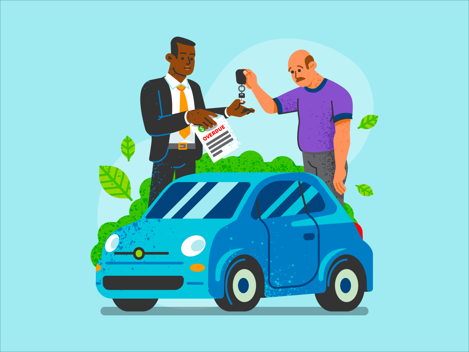 Blog post illustrations about car lease