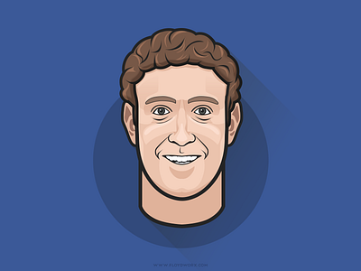 Mark Zuckerberg - infographic element cartoon character element face facebook head infographic outline portrait