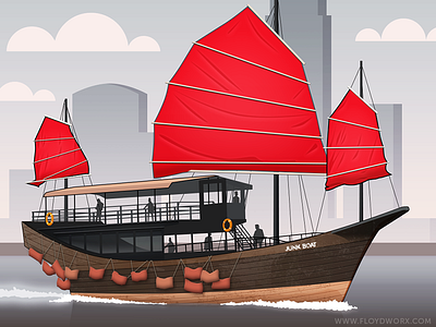 Junk - infographic header asia boat junk ship