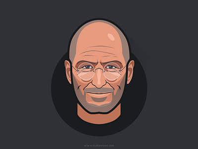 Steve Jobs - infographic element apple character face head infographic jobs portrait steve