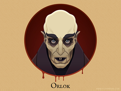 Orlok from Nosferatu - infographic element character face head illustration infographic portrait vampire