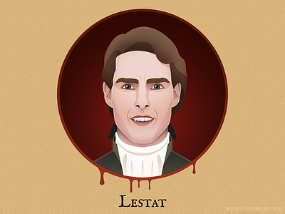 Lestat from Interview with the vampire - infographic element character cruise face head illustration infographic lestat portrait tom