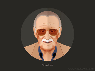 Stan Lee / Marvel Comics - infographic element cartoon character comic face founder head man marvel portrait