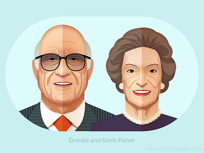 Donald and Doris Fisher / GAP Clothing - infographic element