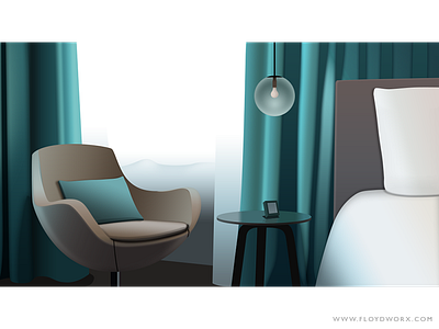 Header - infographic element bed chair curtain fx hotel layer photoshop room vector
