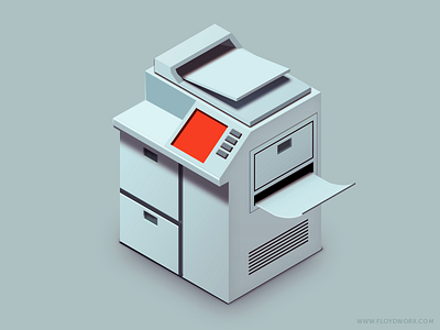 Photocopier isometric office photocopy photoshop vector