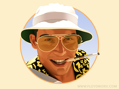 Fear and Loathing character depp illustration infographic johnny portrait vector
