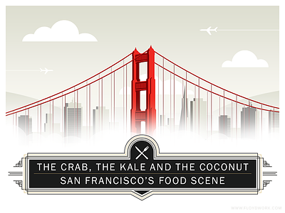 San Francisco's food scene - infographic illustration infographic sf