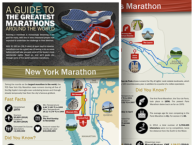 Greatest Marathons - infographic icon illustration infographic marathon run shoe
