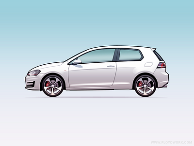 VW Golf GTi - Infographic element alloys auto car illustration volkswagen