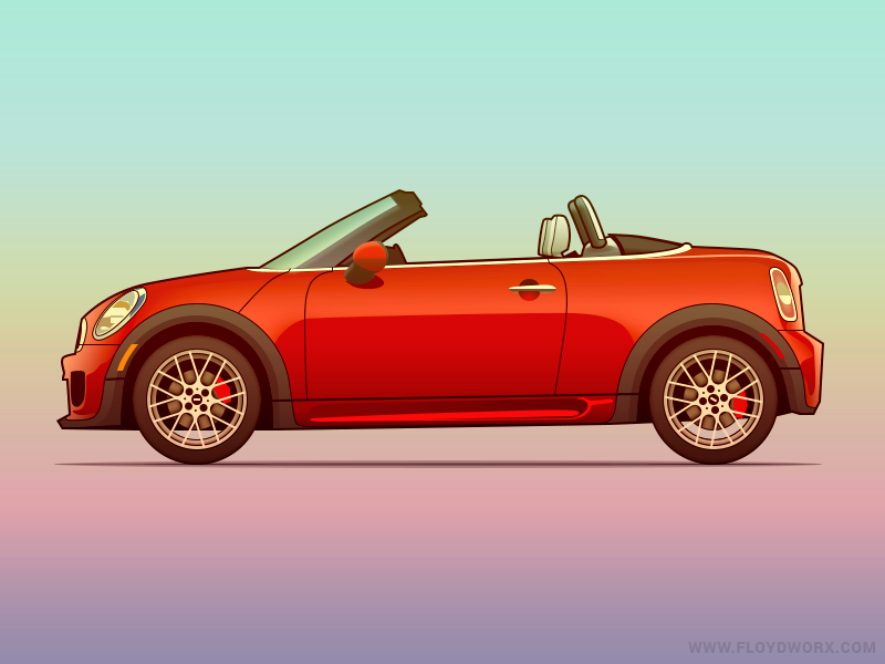 Mini Roadster - infographic element illustration vector auto car morris mini
