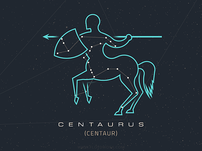Constellations - Centaurus centaur circles horse illustration map outline shield sky space spear star